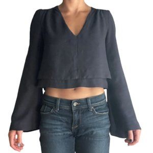 Free People V-Neck Bell Sleeved Crop Top